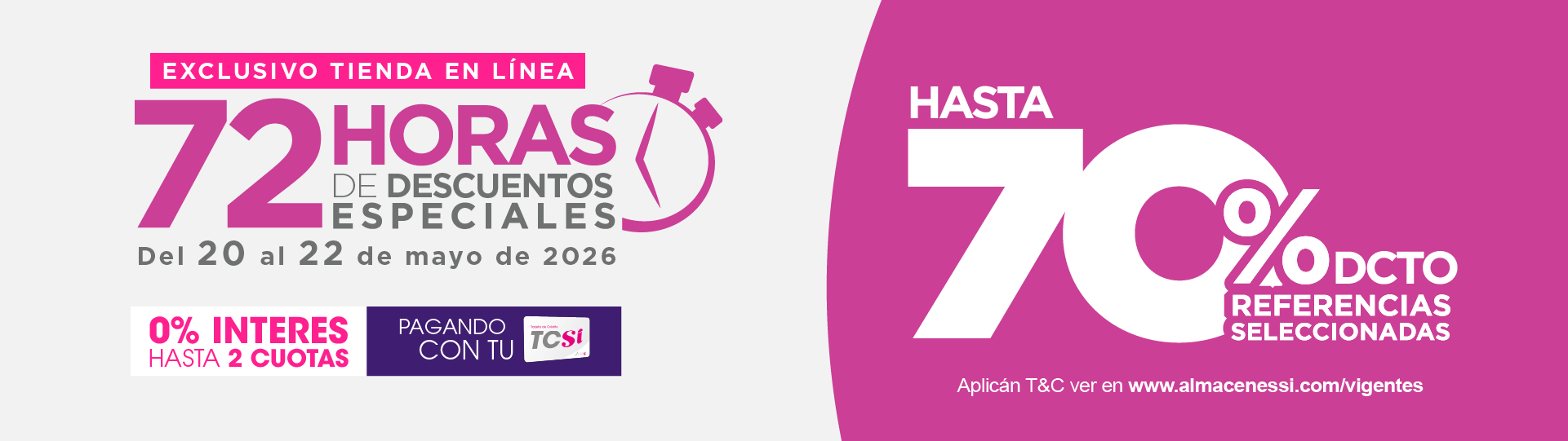 72 horas de descuento- Almacenes Si