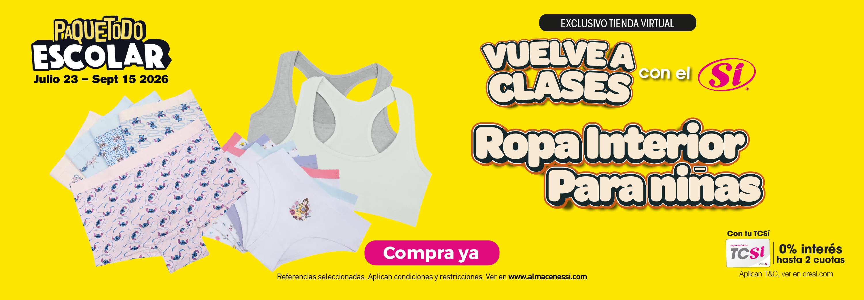 Ropa interior niña - Almacenes SI